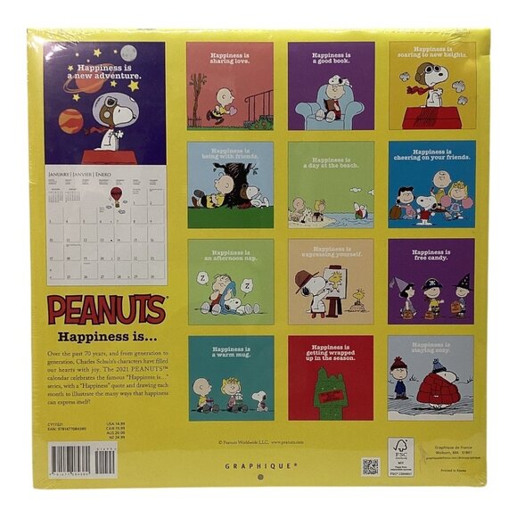 Peanuts 2021 16-Month Calendar & 120 Stickers Featuring Snoopy & Charlie Brown - Picture 2 of 6